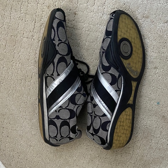 Coach Monogram Black and Silver Sneakers - Picture 7 of 7